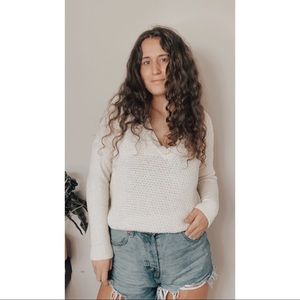 LUSH OVERSIZED CREAM KNIT PULLOVER